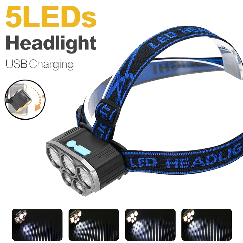 Outdoor Power Head - Akumulatorowa latarka czołowa z 5 diodami
