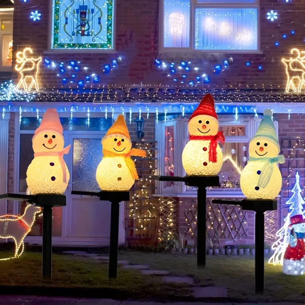 Outdoor Power For Christmas Lights - LED Snowman Solar Garden Light Outdoor