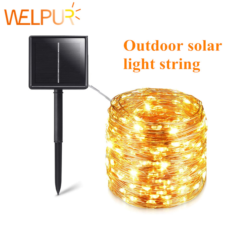 Outdoor Power For Christmas Lights - Solarne lampki świąteczne na sznurku 12m