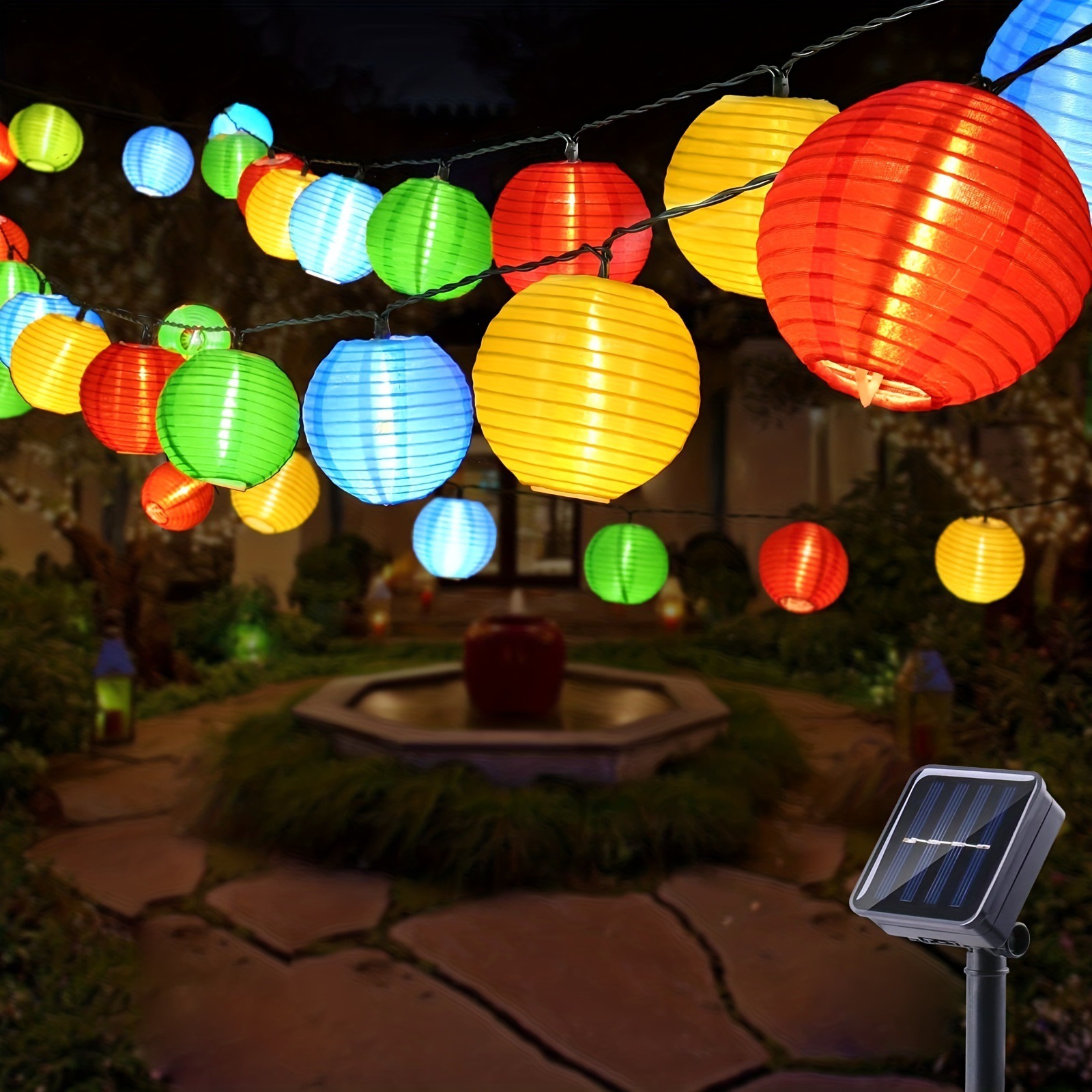 Outdoor Power For Christmas Lights - LED Solar Lantern String Lights Outdoor