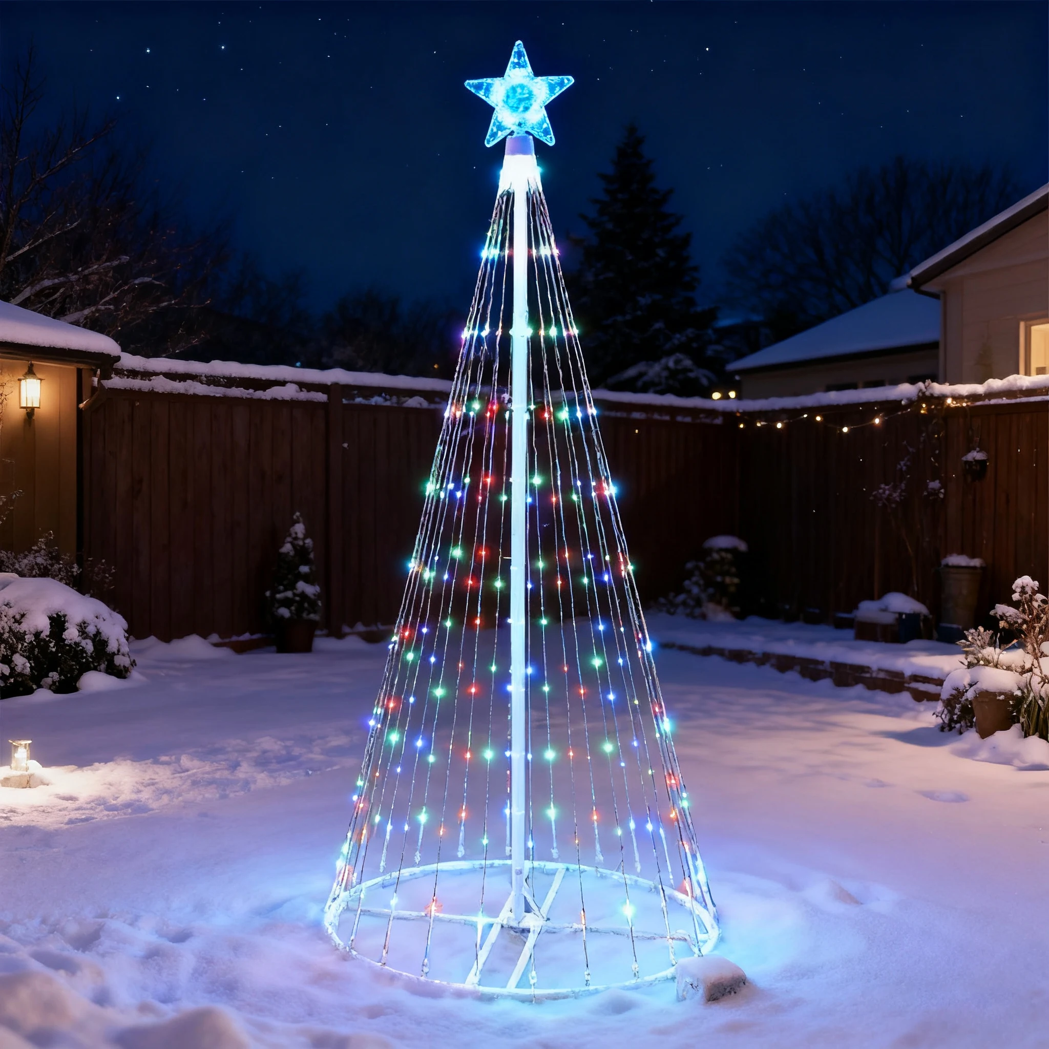 Lampki LED w kształcie wodospa – Outdoor Power For Christmas Lights recenzja i cena
