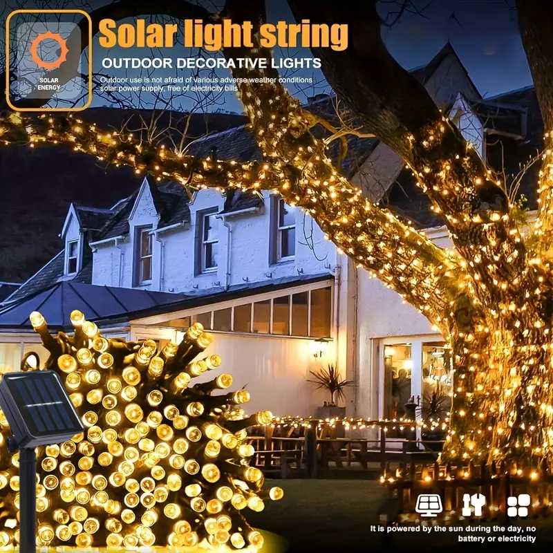 Lampki solarne LED 5M-32M 300L – Outdoor Solar Power Xmas Lights recenzja i cena