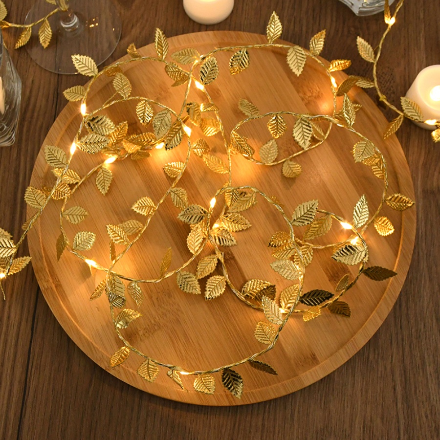 Złote Liście Rattanowe Lampki  – Outdoor Power For Christmas Lights recenzja i cena