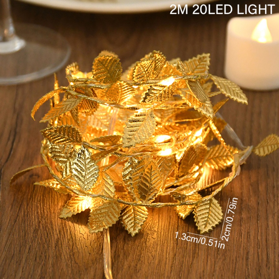 Złote Liście Rattanowe Lampki  – Outdoor Power For Christmas Lights recenzja i cena