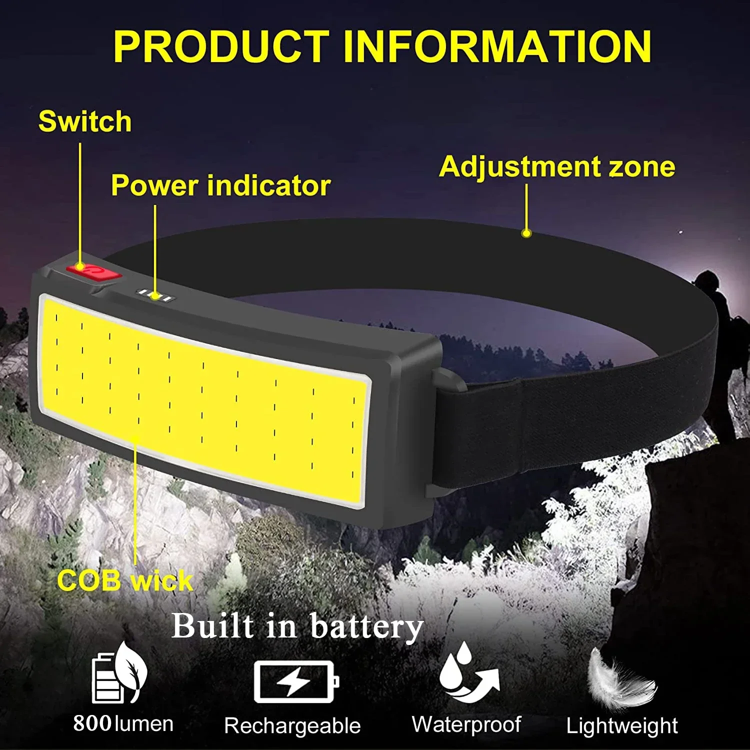 Mocna latarka czołowa LED COB  – Outdoor Power Head recenzja i cena