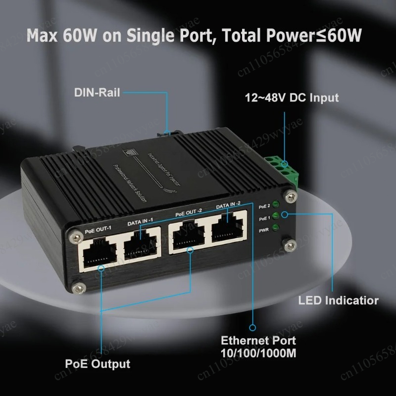 60W 2-portowy iniektor PoE 10/ – Outdoor Power Port recenzja i cena