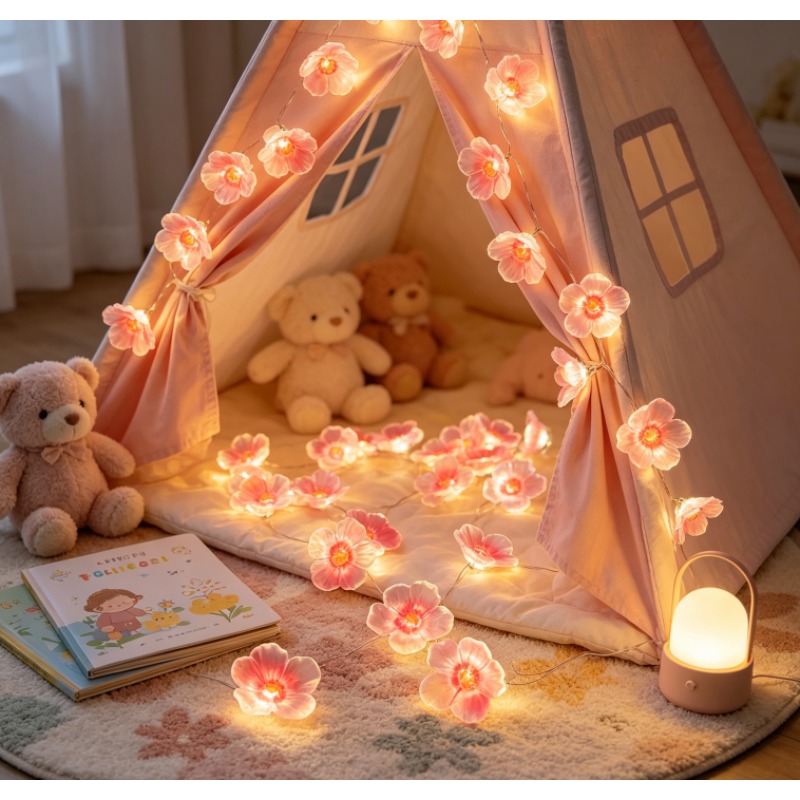 Różowe lampki LED w kształcie  – Outdoor Power For Christmas Lights recenzja i cena
