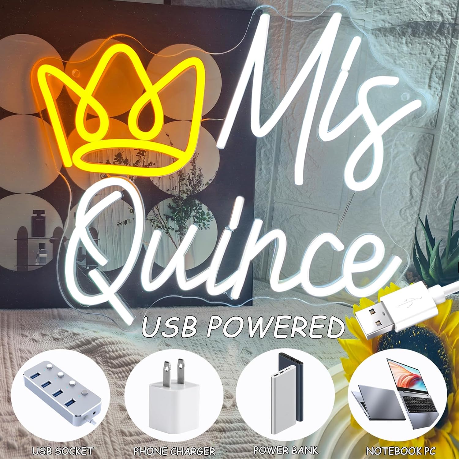 Neonowy znak Mis Quince, zasil – Outdoor Power For Christmas Lights recenzja i cena